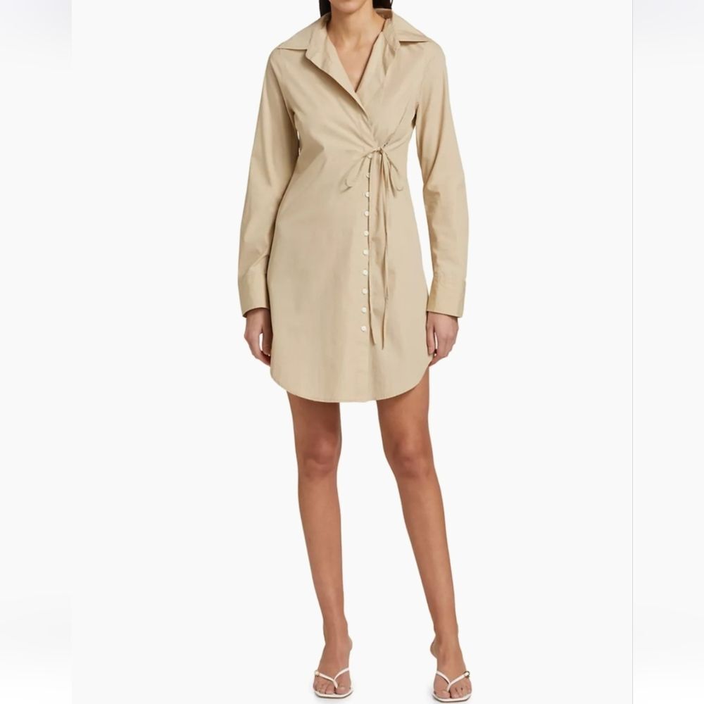 Derek Lam 10 Crosby Cindy Long-Sleeve Cotton Minidress Size 4